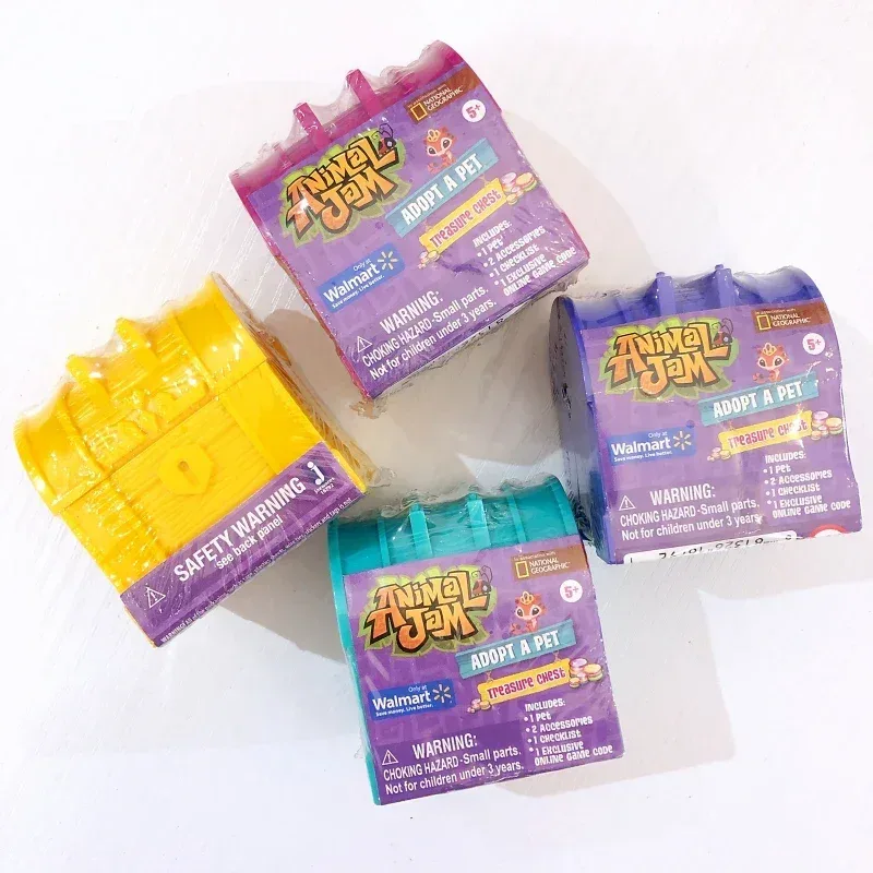 Animal Jam Adopt A Pet Schatztruhen-Serie Blindbox-Spielzeug Niedliche Tiermodelle Überraschungsbox Schreibtisch-Dekorationen Geschenke für Kinder
