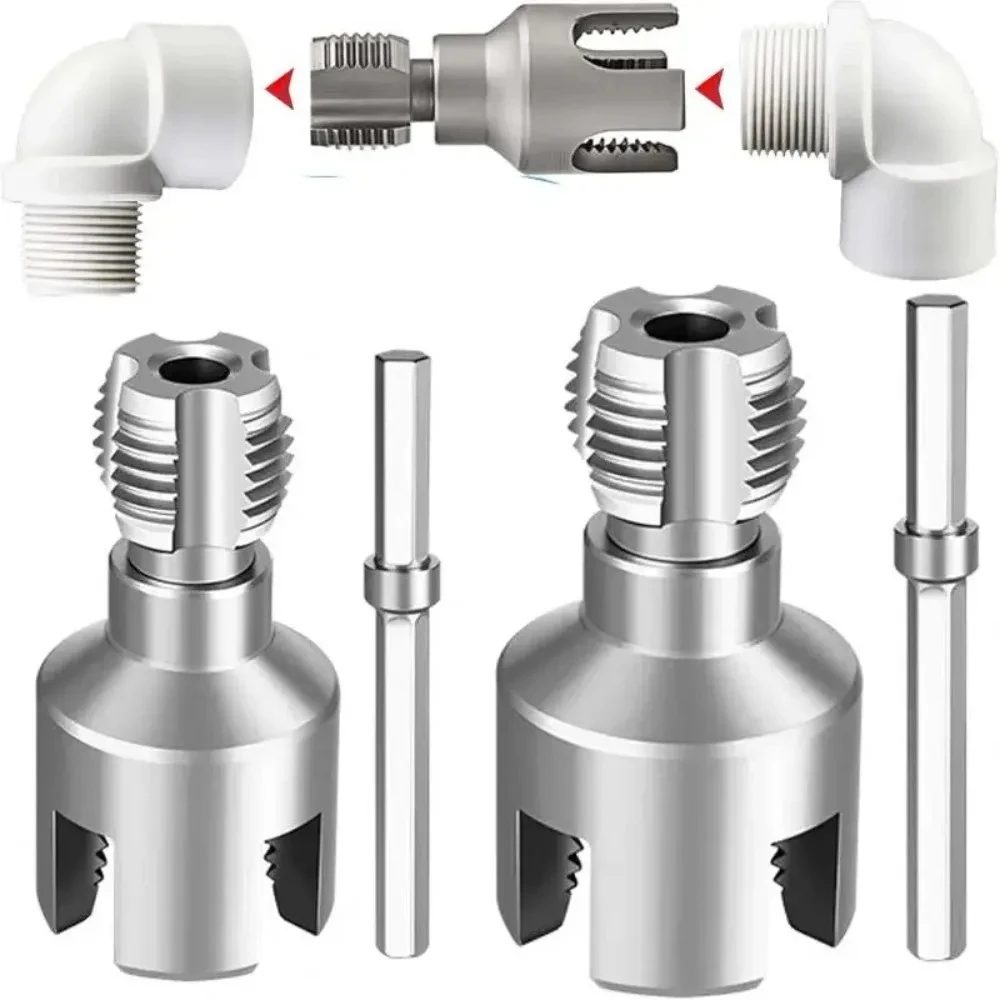 Rohrgewindeschneidwerkzeug Integriertes Innen- und Außengewindeschneidwerkzeug Elektrobohrer-Kompatibles PVC-Rohrgewindeschneidset