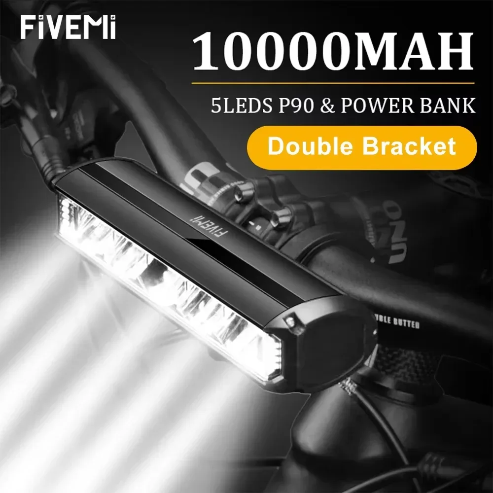 Fivemi Fahrrad Licht Vorne 10000 mAh Fahrrad Licht Power Bank Taschenlampe USB Lade MTB Rennrad Lampe Zubehör Rücklicht