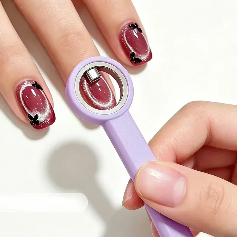 Neuer runder Katzenaugen-Nagelkunst-Magnet, starker Nagelkunst-Gel-Lack-Führungshilfe, DIY magnetischer Nagelhelfer für Maniküre-Design