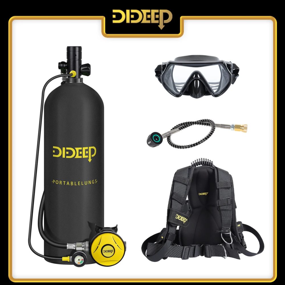 DIDEEP 4L Mini-Tauchflaschen-Set, bis zu 40-60 Minuten Tauchzeit unter Wasser, einfach zu bedienende Tauchflasche. Tragbare Tauchflasche