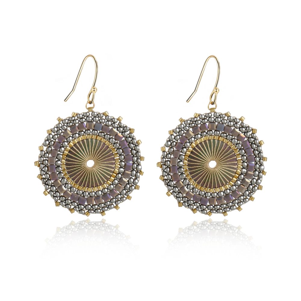 Boho-Perlenohrringe für Frauen, Kristall-Rocailles, handgefertigte runde Tropfenohrringe, Vintage-Schmuck, Geschenk, Modeaccessoires