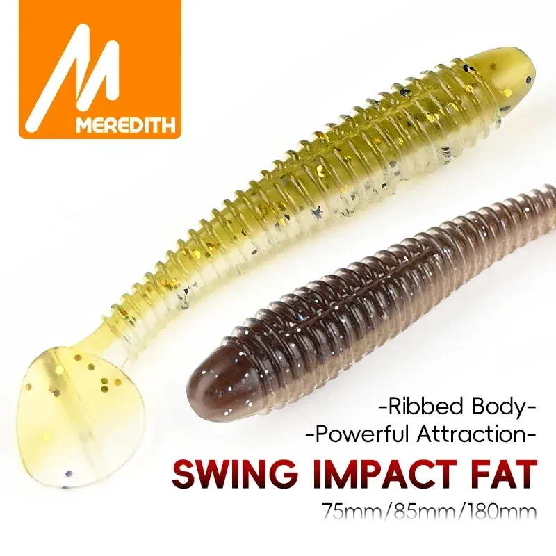 MEREITH Swing Impact FAT Angelköder 75mm 85mm 180mm Paddle Tail Köder Wobbler Weichköder für Barsch Silikonköder