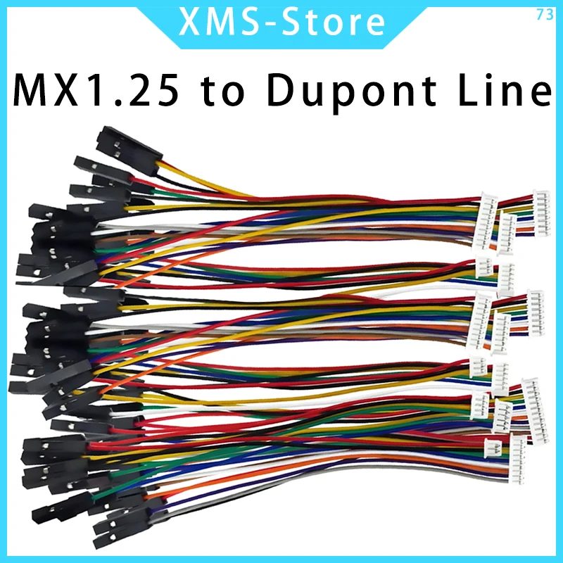 10 Stück mx 1,25 bis Dupont Line Electronic wire-2P/3p/4p/5p/6 Pin bis 2,54mm Dupont-Stecker/Buchse Kabelst ecker Farb kabel