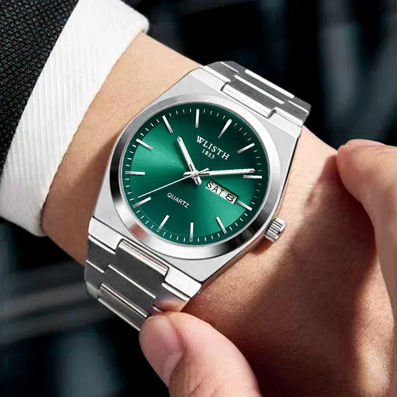 Mann Uhr Quarzuhr Luxus Wasserdicht Leucht Datum Woche Edelstahl herren Uhr Männlich relógios masculino reloj hombre
