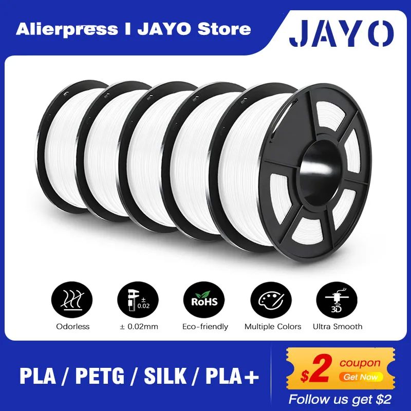 JAYO PLA/PLA META/PETG/SEIDE/PLA+/Holz/ABS/Marmor 3D-Druckerfilament 1,75 mm 5 kg 3D-Druckmaterialien für 3D-Drucker und 3D-Stift