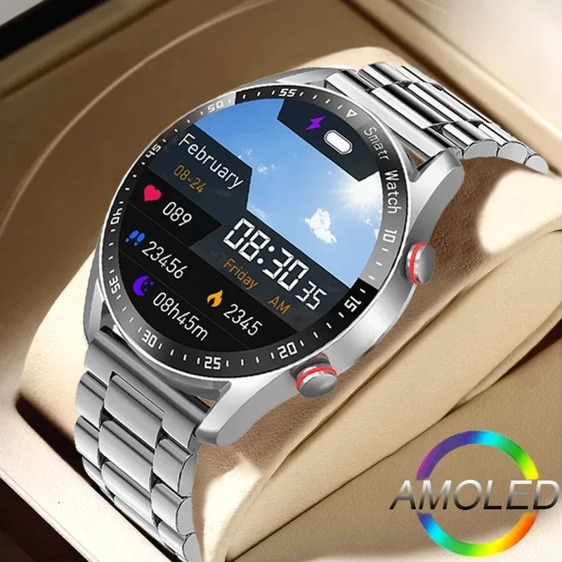 EKG + PPG Bluetooth Anruf Smart Uhr Männer Laser Gesundheit Blutdruck Fitness Sport Uhren Mann Sport Wasserdichte Smartwatch + box