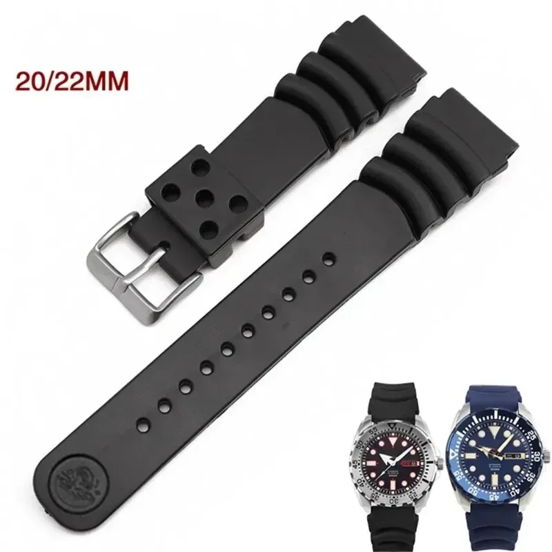 18mm 20mm 22mm Silikonarmband für Seiko Uhrenarmband Herren Damen Sport Wasserdichtes Tauch-Gummi-Armband Zubehör