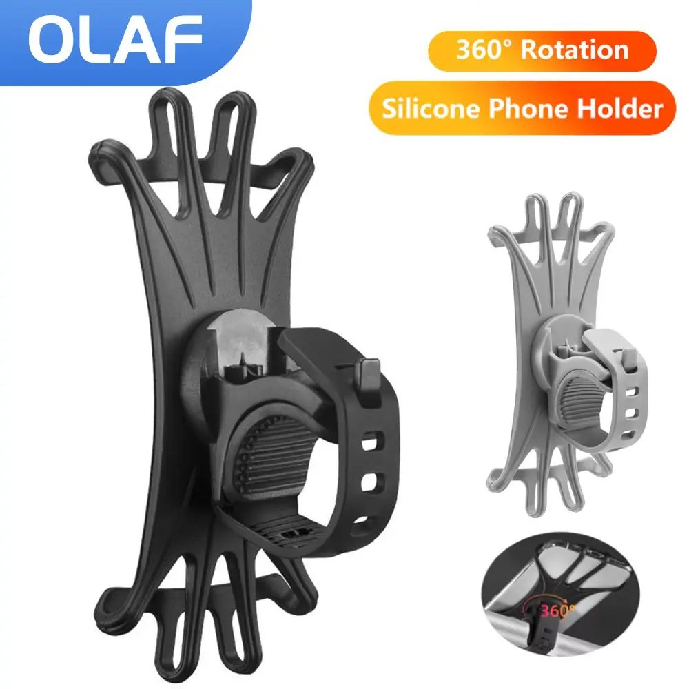 360° drehbarer Handy-Fahrrad- und Motorradhalter, Silikon-Fahrrad-Navigationshalter, Stützständer für iPhone, Samsung, Xiaomi