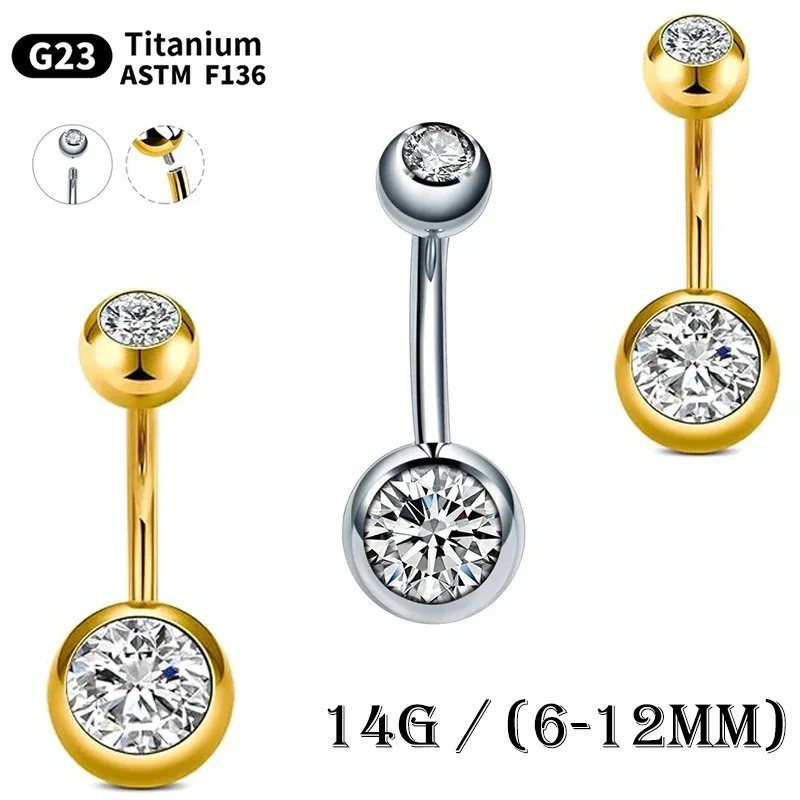 10 Teile/los G23 Titan Bauchnabel Piercing Nabel Ohrring Goth Kristall Bauch Piercing Schmuck für Sexy Frauen Nabel Piercing 14G