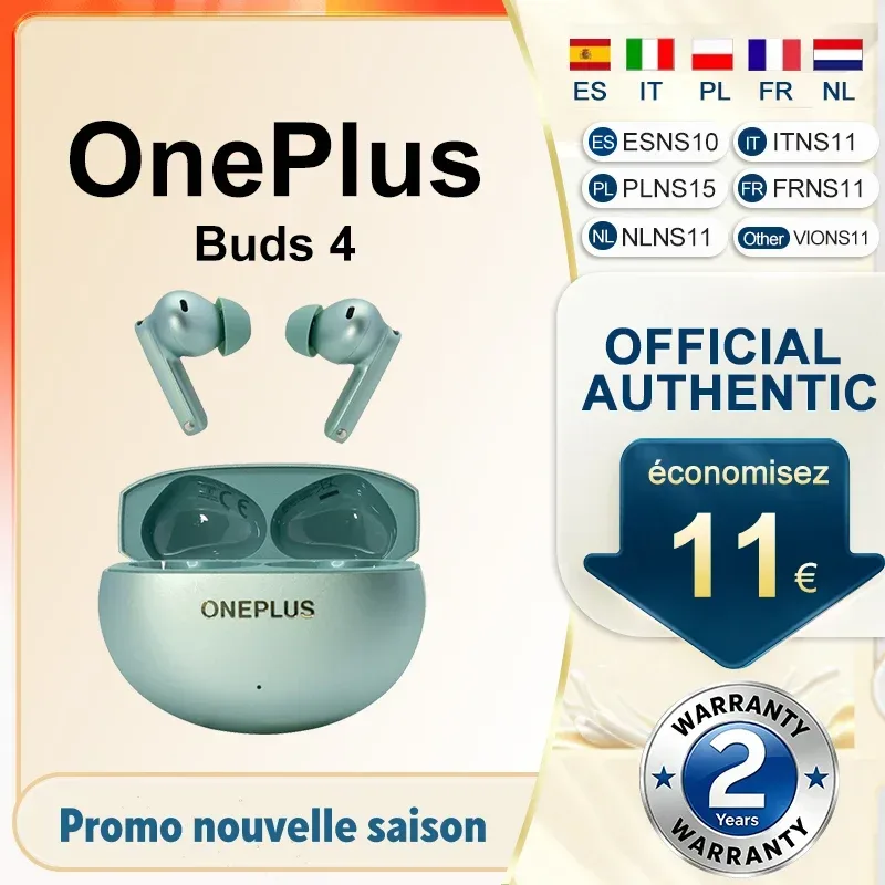 Original OnePlus Buds 4 Global Version Aktive Geräuschunterdrückung Dynamische ANC 55dB Bluetooth 5.4 Stabile Verbindung Hi-Res Audio IP55