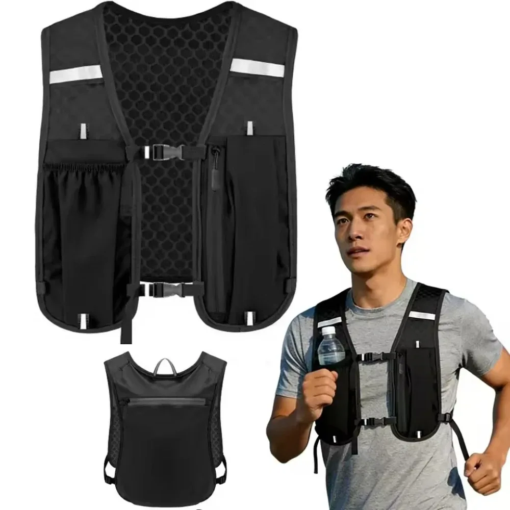Lauf-Hydrationsweste für Damen und Herren, Wasserabweisend, Atmungsaktiv, Rucksack für Laufen, Wandern, Radfahren, Trails, Marathons