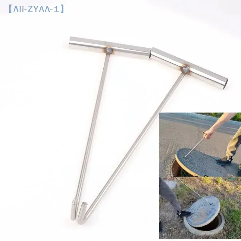 ?ZYAA-1? Vielseitiger Heber, Kanalisation, Edelstahl, langlebig, Brunnendeckel, Haken, offene Schachtdeckel, Rolltüren, Utility-Tool