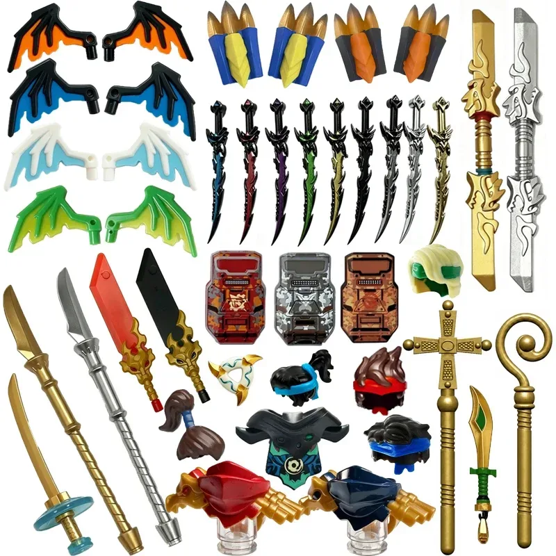 MOC Bausteine Mini-Figur Drachenkrieger Bausatz Modell Ornament Schreibtischdekoration Anime TV-Charakter Spielzeug Geschenk Sammlerstück