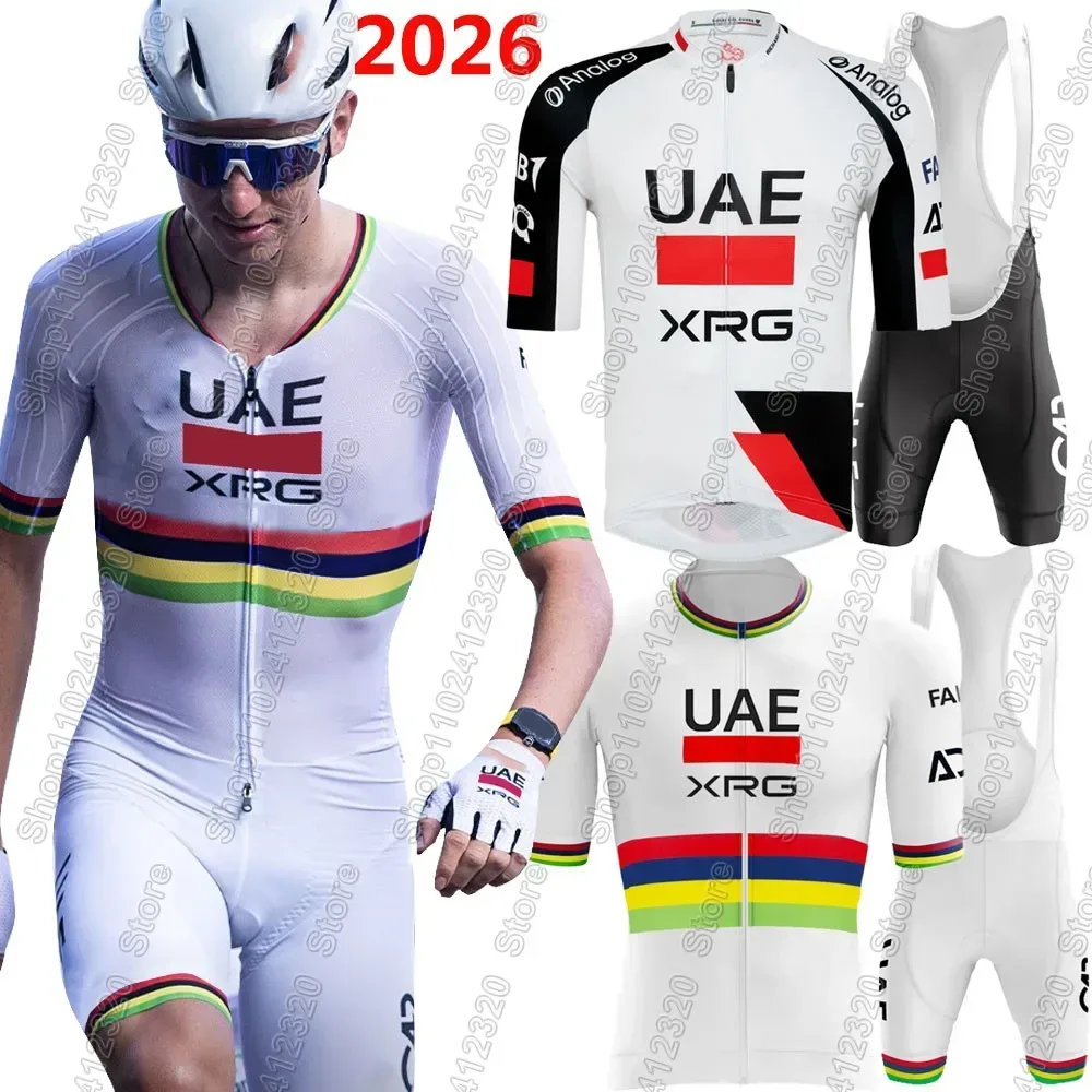 UAE Radsport-Team 2026 Tadej Pogacar Trikot-Set Herren Frankreich Tour Kleidung Rennrad-Shirts Anzug Fahrrad-Trägerhose MTB Maillot