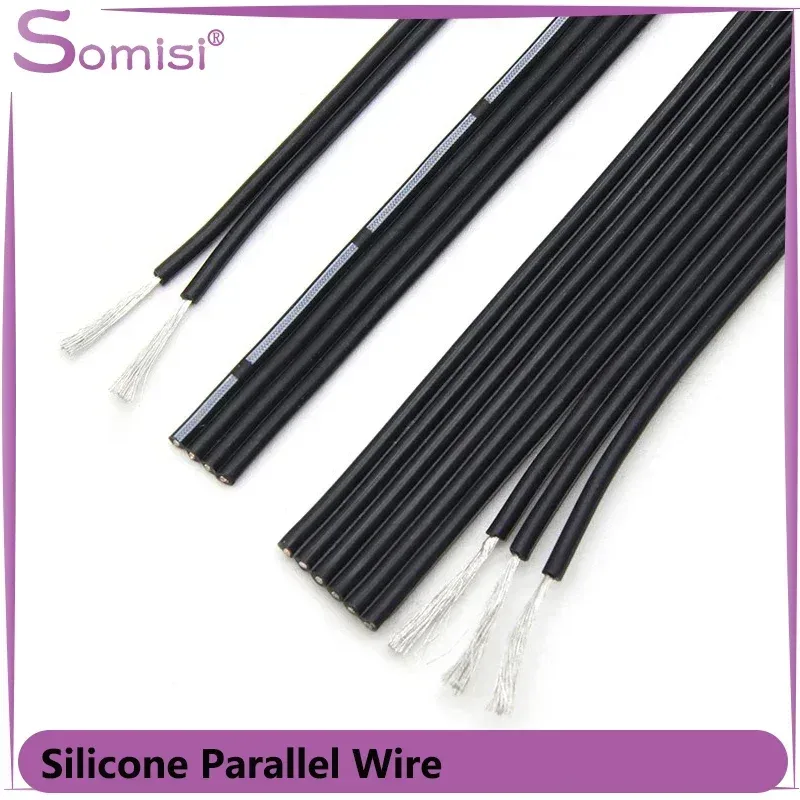 Silikon-Paralleldraht 2P 4P 6P 8P 14P Mehradriges 30 28 26 24 22 20AWG Hochtemperaturbeständiges flexibles Flachkabel