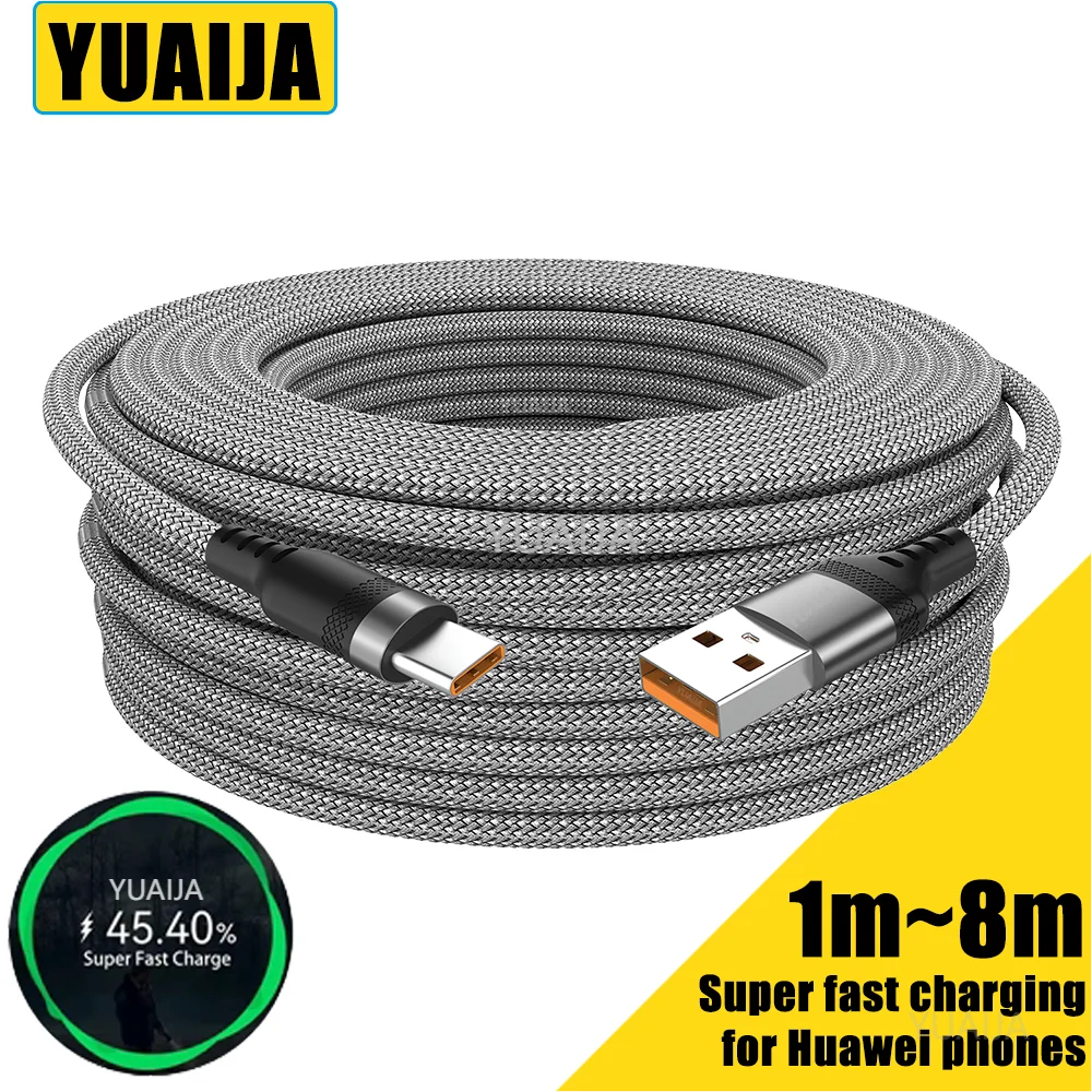 5 Meter USB Typ C Super Schnell ladekabel für Huawei USB C 3m 8 Meter verlängertes Ladekabel für Samsung Xiaomi Kamera Oneplus