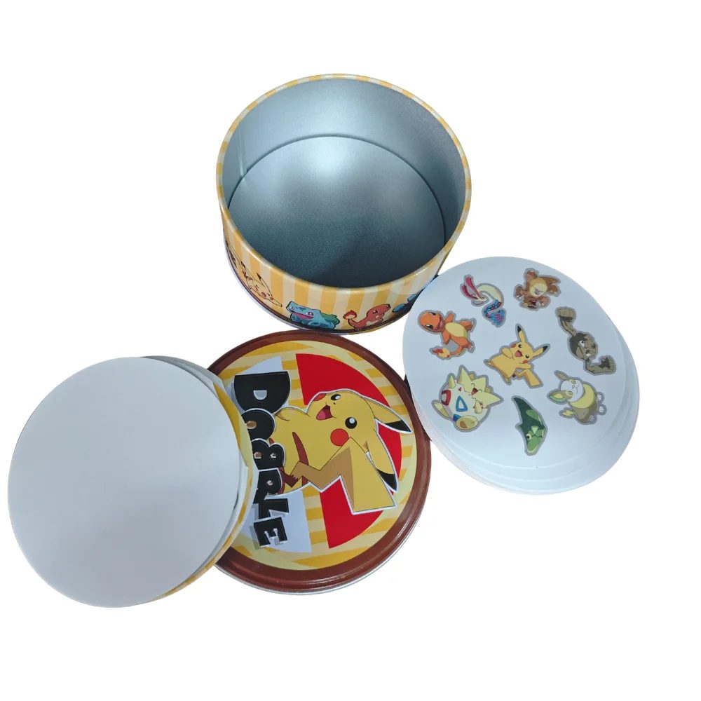 Pokemon-Karten Eisenbox Brettspielkarten Pikachu-Karten für 2-8 Spieler Festliches Weihnachts- und Halloween-Geschenk für Kinder