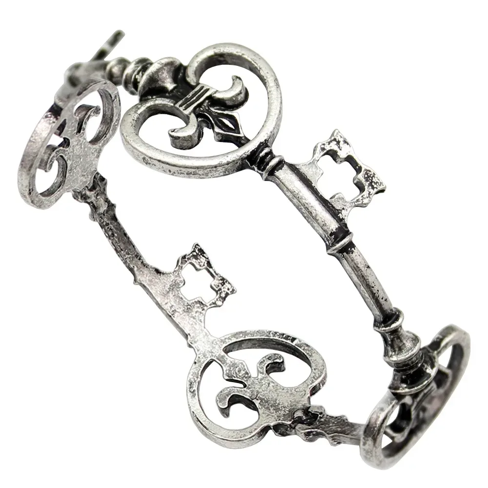 Vintage Viktorianisches Skelettschlüssel-Armband für Damen und Herren, Modischer Glücksbringer-Armreif, Anime HipHop Punk Charm Schmuck, Kreative Accessoires