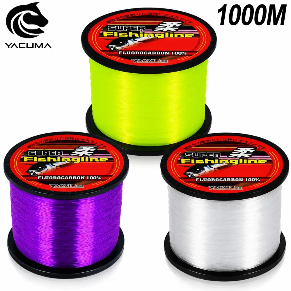 1000M-1093YDS Starke und Glatte Monofilament-Angelschnur 5LB-42LB Fluorcarbon-Beschichtetes Nylon für Süßwasser- und Salzwasser-Angeln