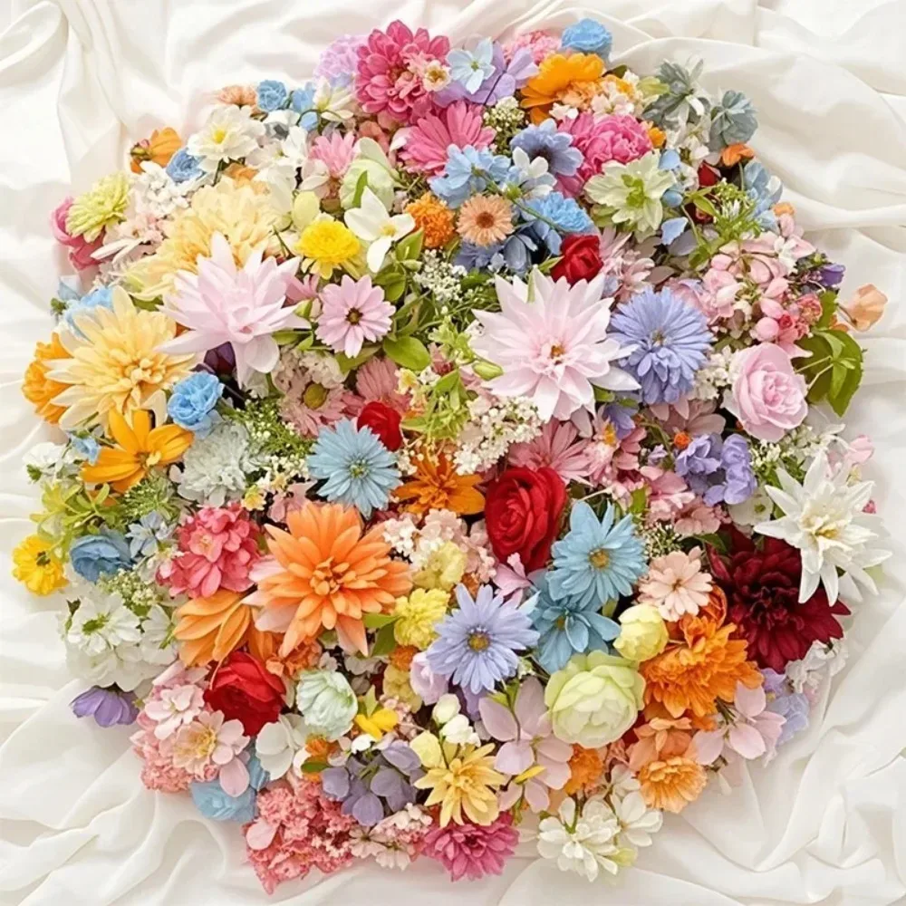 20/52 Stück zufällige Mischung künstliche Blumen aus Seide, künstliche Blumen für Zuhause, Raumdekoration, DIY-Handwerk, Geschenke, Accessoires, Braut, Hochzeitsdekoration