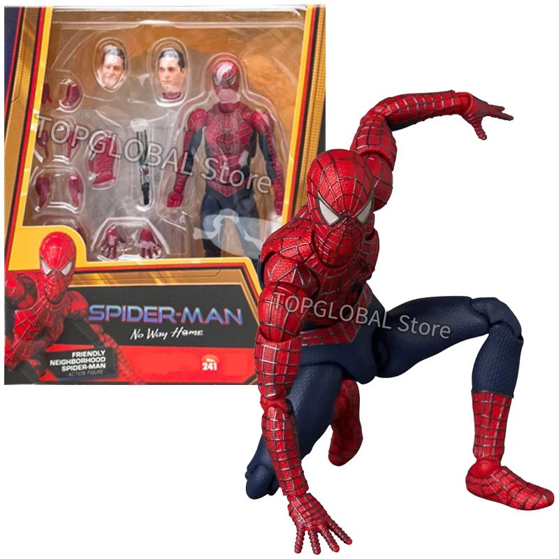 Neue Mafex 241 Tobey Maguire Spider Man No Way Home Friendly Nachbarschaft Anime Action Figure KO Modell Sammlung Spielzeug Geschenke