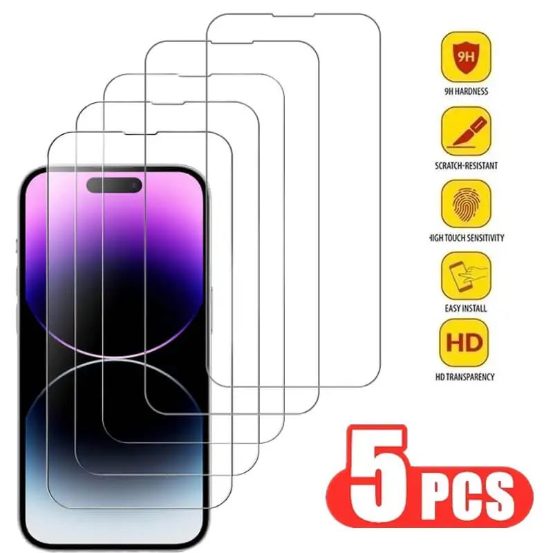 Gehärtetes Glas für iPhone 14 Pro 15 16 17 13 12 11 Pro Max Displays chutz folie für iPhone 15 Pro glas für iPhone 13 14 Pro screen protector