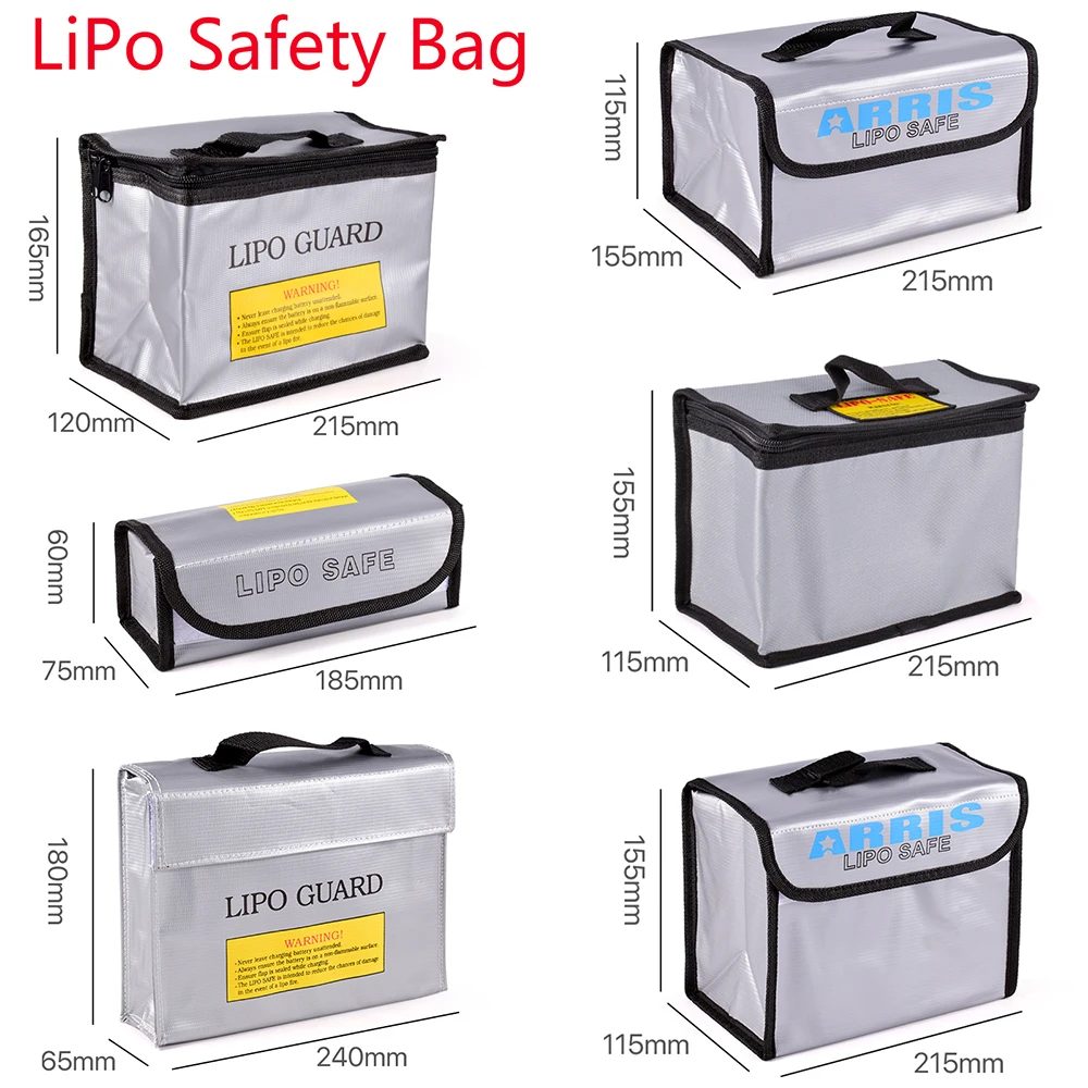 Lipo Guard Sicherheitstasche, feuerfest, explosionsgeschützt, tragbar, Lipo-Sicherheitstasche, 215 x 115 x 155 mm, für RC FPV Racing Drone Car Battery Safe
