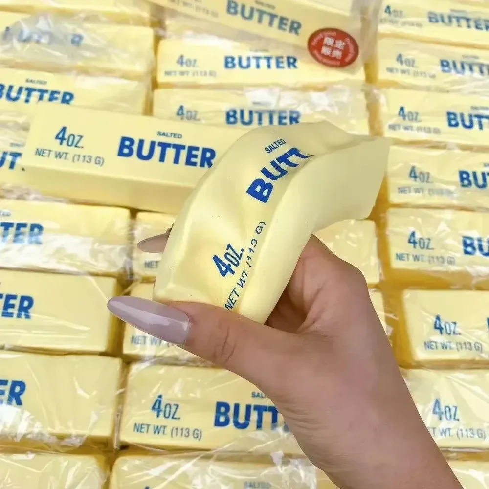 Butter-Stick Fidget-Spielzeug: Elastischer Käse-Stick zum Quetschen ? Lustiges Stress- und Angstabbau-Spielzeug für Spaß und Scherz