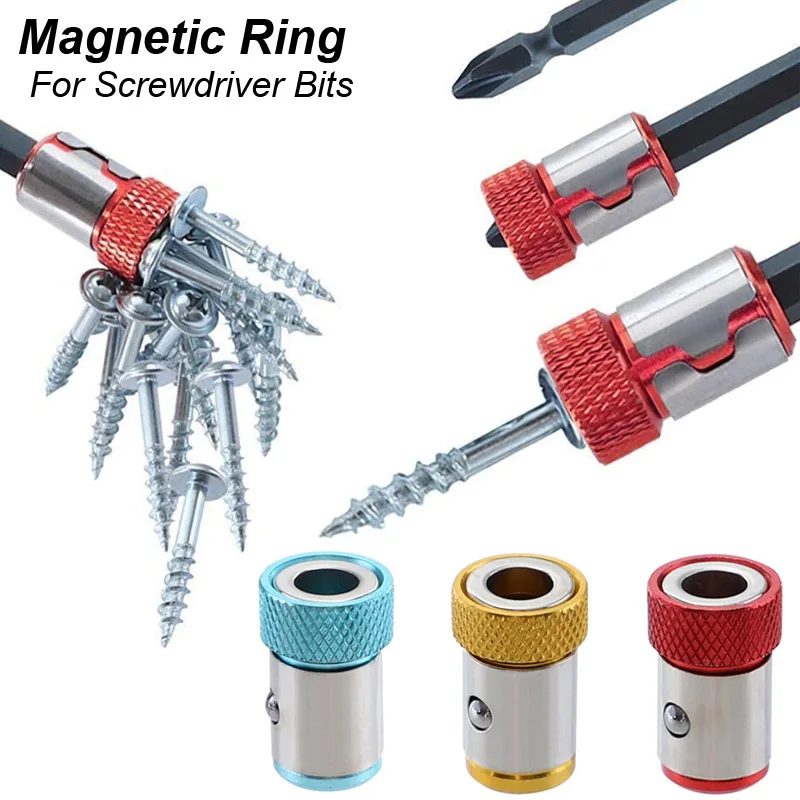 Magnetischer Ring-Schraubendreher-Bithalter, Kreuz-Phillips-Magnet, 1/4 starker Magnetisierer, abnehmbarer Teiladapter, Schraubendreher, Elektrowerkzeug