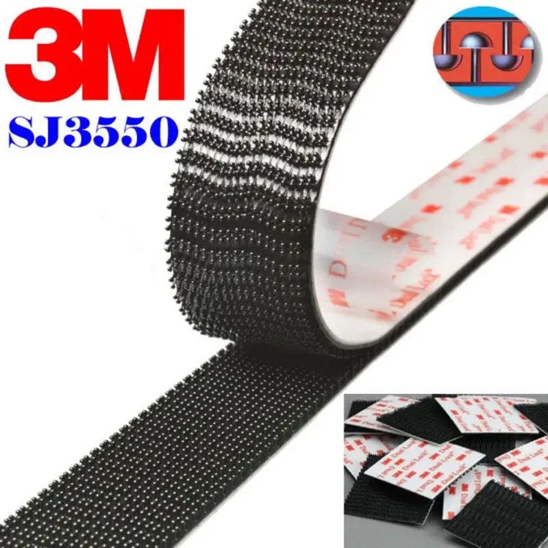 3M Dual Lock 3M Klebeband SJ3550CF SJ3560CF wiederverschließbarer Pilzverschluss 3M wiederverschließbare Befestigungselemente Klebeband Schwarz