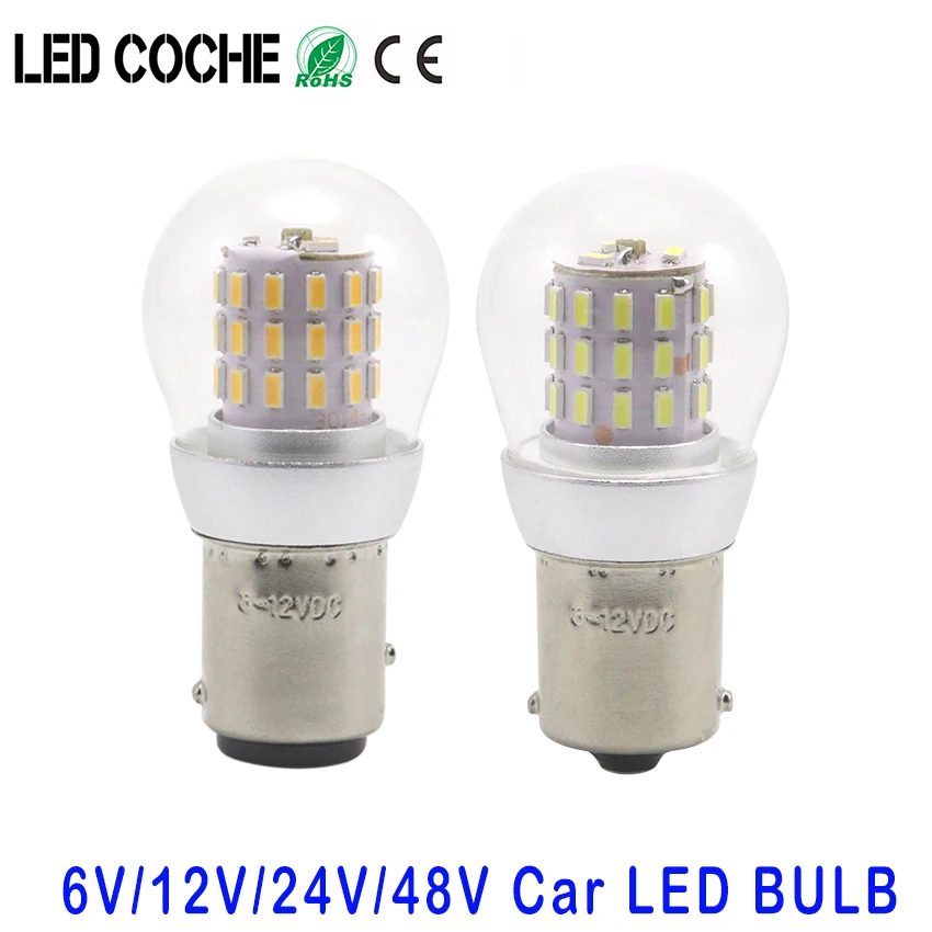 S25 P21W LED P21/5W Glühbirnen 6V 12V 24V 48V Lichtnavigation BAY15D Lampe Parkschiff Quelle 2er-Pack