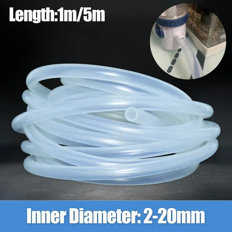 1/5 Meter Silikonschlauch Hochtemperatur Ungiftig Lebensmittelqualität Klare Transparente Rohr 2 5 6 7 8 10 für Wasserhahn Aquarium Gartenrohr