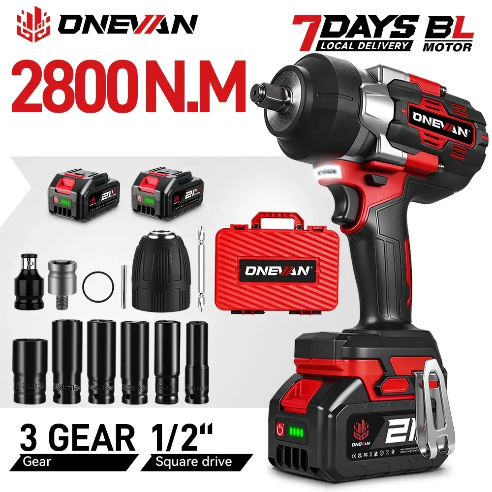 ONEVAN 8000RPM 2800N.M Bürstenlosen Elektrischen Schlagschrauber Cordless Auto Reparatur Schraubendreher Bohrer Power Tool Für Makita Batterie Pin