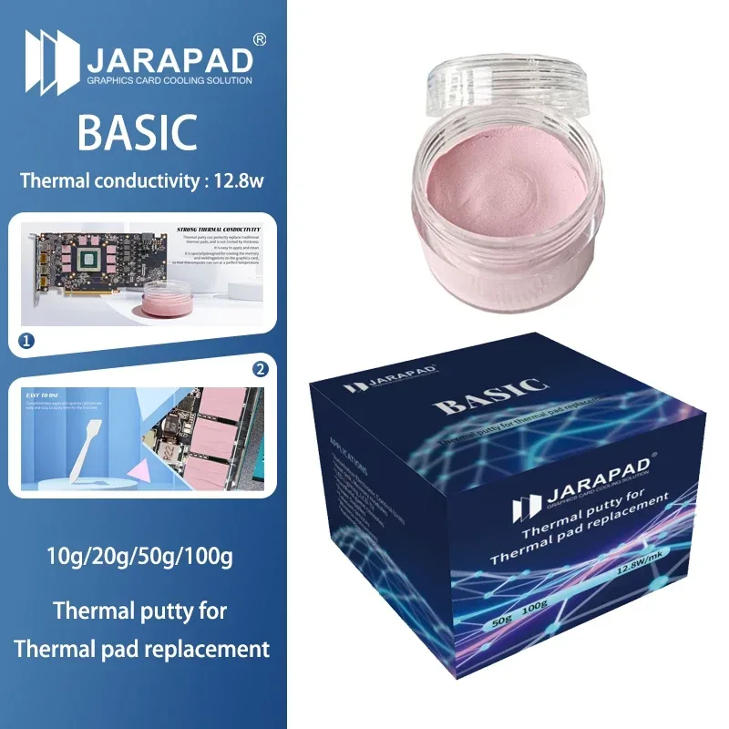 JARAPAD BASIC Wärmeleitpaste für VGA GPU IC Prozessor, schnelle Kühlung, Wärmeleitpad-Ersatz, Wärmeblockierende Paste, hohe Leistung
