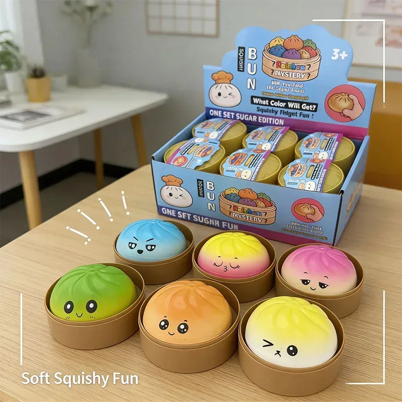 Expression Squishy Dumpling Pinch Zufällige Überraschungsbox Quetsch-Druckball Langsam Rückfedernder Weicher Büro- und Heimdekorationsartikel Geschenk für Kinder und Erwachsene