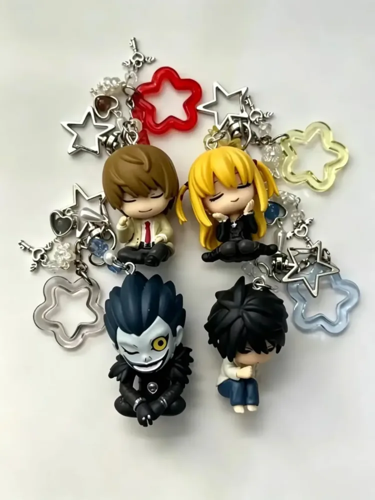 Handgefertigter Death Note Puppen-Schlüsselanhänger, Sternperlen-Anime-Taschenanhänger, passendes CP-Fan-Geschenk