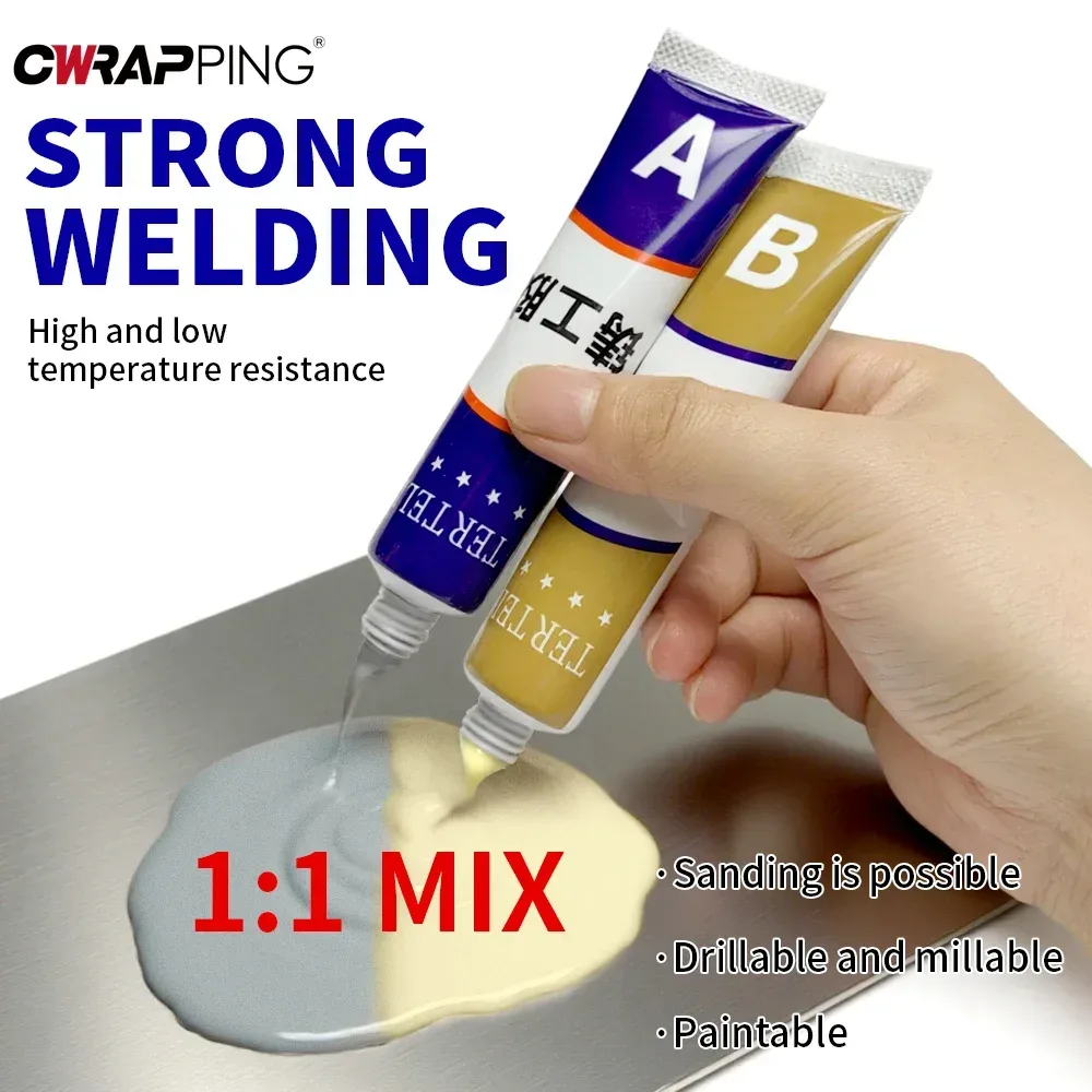 AB-Kleber, Metall, Kunststoff, Holzfüller, Epoxidkleber, 20/70/100 g, superstarker Metallreparaturkleber, Schweißen, hochtemperaturbeständig