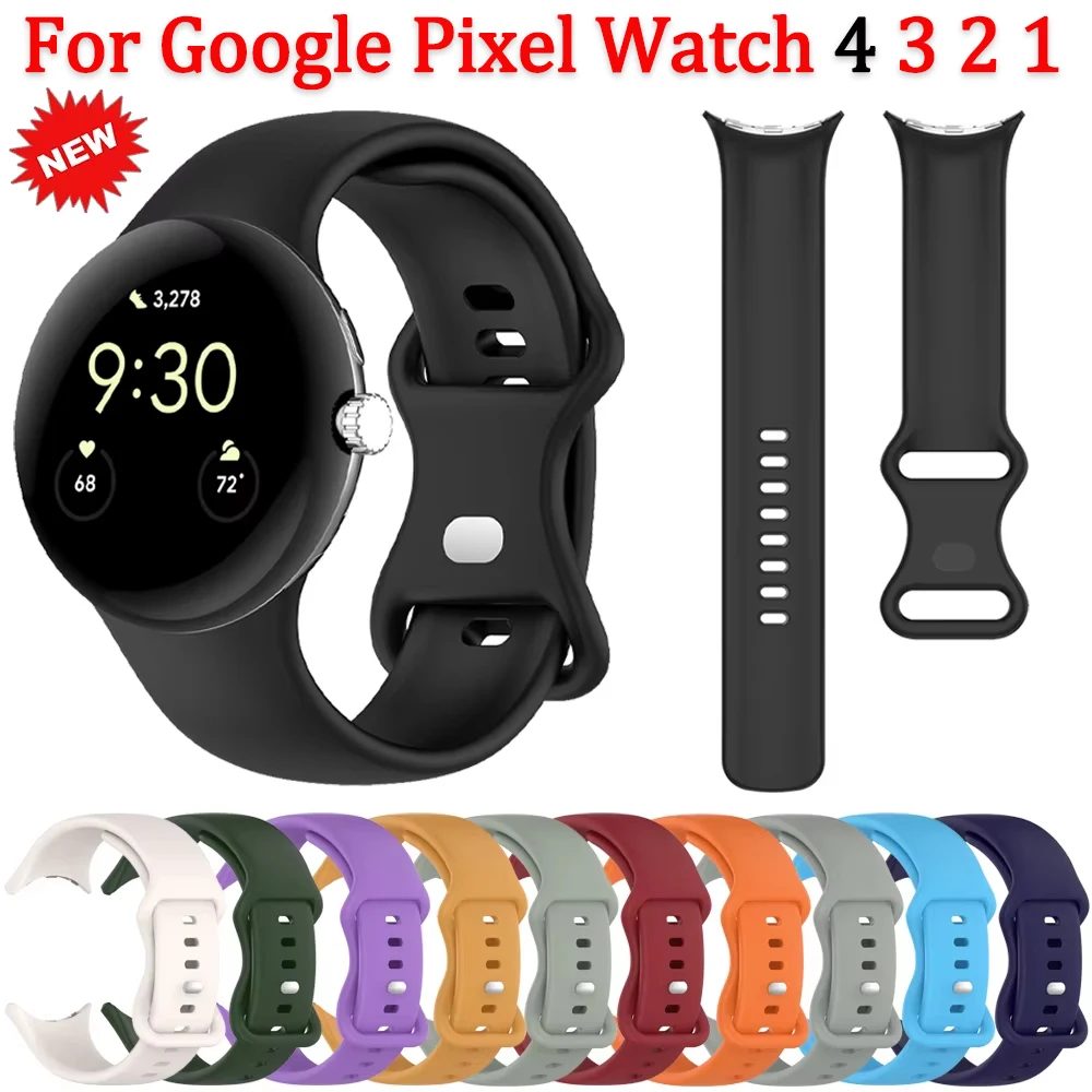 Weiches Silikonarmband für Google Pixel Watch 4 3 45 mm 41 mm. Offizielles, originales, austauschbares Armband für Google Pixel Watch 3/2 Band