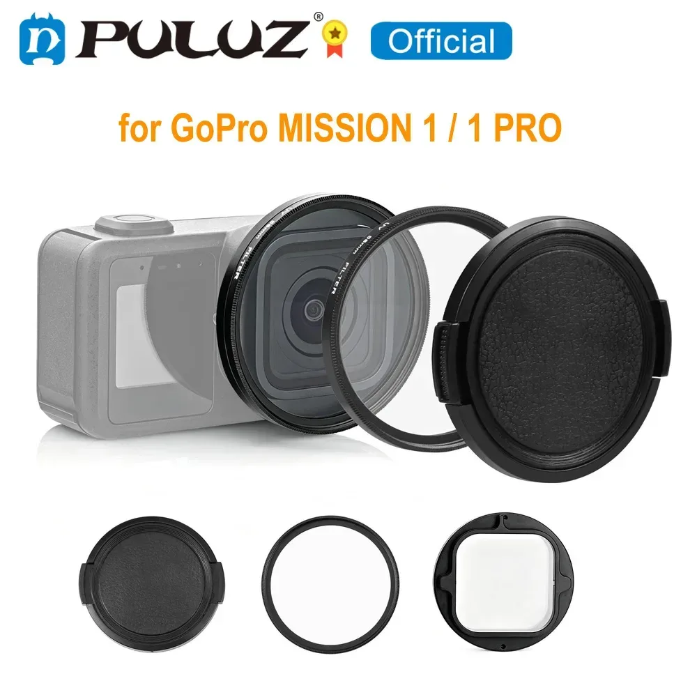 PULUZ 58mm UV-Objektivfilter-Adapterring für GoPro MISSION 1 / 1 PRO, Aluminiumlegierung UV-Objektivfilter-Adapter mit Objektivabdeckung