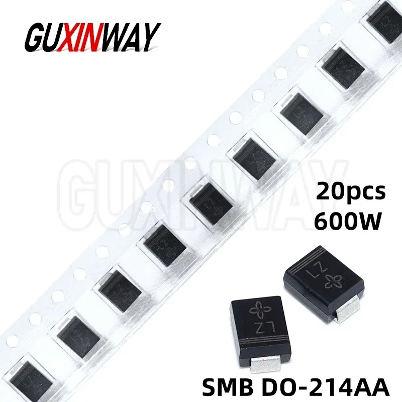 20 Stück 600 W SMB DO-214AA SMD-TVs-Diode SMBJ14A SMBJ15A SMBJ16A SMBJ18A SMBJ20A SMBJ22A SMBJ24A SMBJ26A