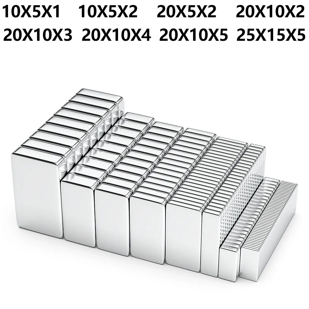 20x10x2 20x10x3mm Leistungsstarker Neodym-Magnetblock Superstarkmagnete N35 NdfeB Permanentmagnet Kühlschrankmagnet