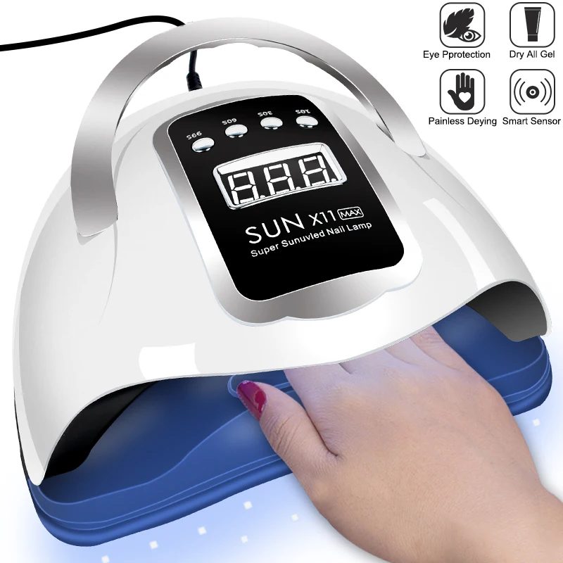 Nageltrockner LED-Nagellampe UV-Licht zum Aushärten aller Gel-Nagellack mit LCD-Display Motion Sensing Maniküre Pediküre Salon Tools