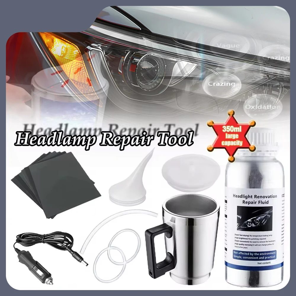 Scheinwerfer Beschichtung Auto Scheinwerfer Reparatur Flüssigkeit Auto Licht Polieren Set Scheinwerfer Zerstäubung Tasse Set von Heizung Destillation