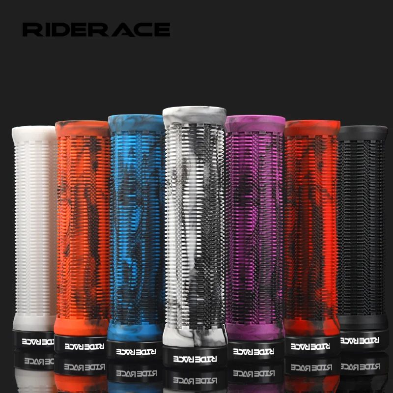 RIDERACE Fahrradgriffe, Schloss an der Mountainbike-Lenkerabdeckung, ergonomisch, gemischte Farben, stoßfest, TPR-Gummi, Fahrradlenkergriff