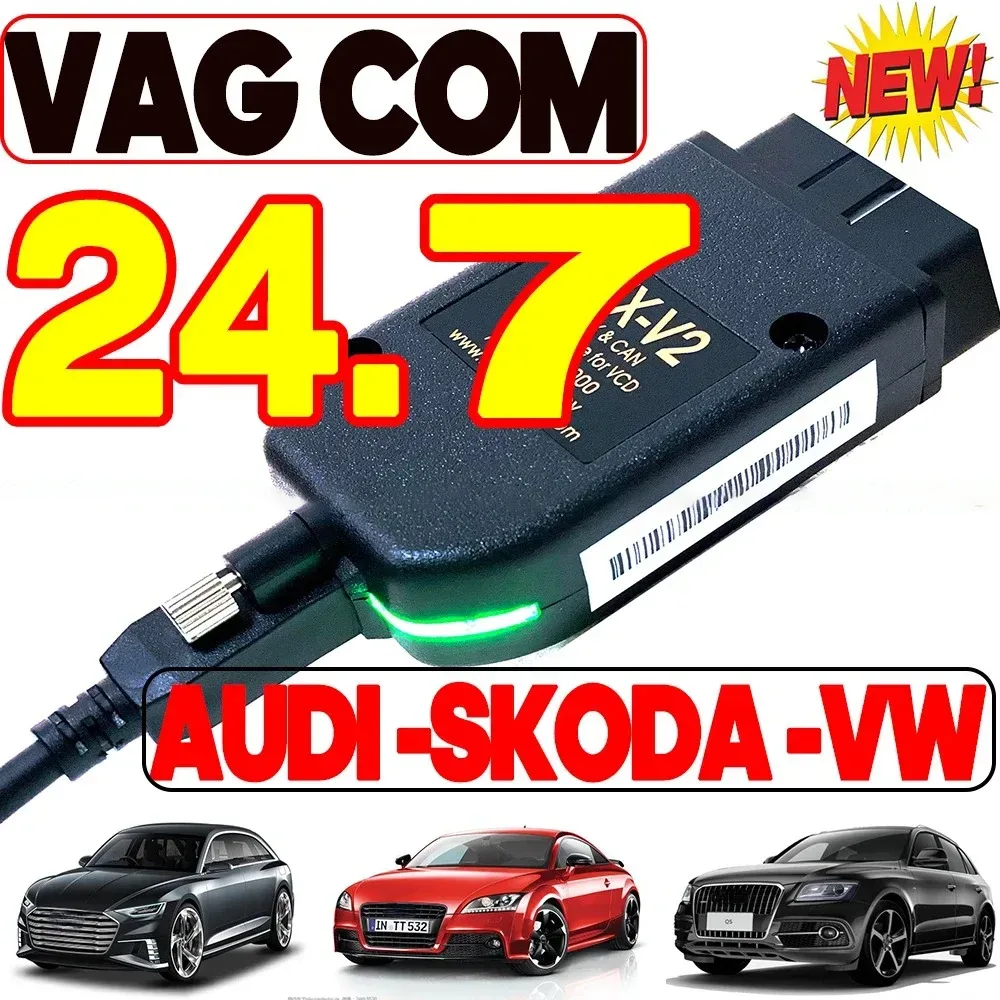 2025 VCDS VAGCOM-Schnittstelle VCDSCAN HEX V2 Update 24,7 FÜR VW Für AUDI Skoda Seat Mehrsprachiges Auto Autocom Diagnosetools