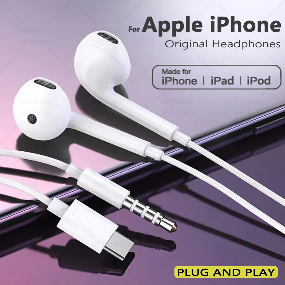 Original Kabelgebundene Kopfhörer für Apple iPhone 17 Pro Max16 15 14 13 12 11 Mini USB-C Kopfhörer Typ C Mit Mikrofon Stereo-Ohrhörer