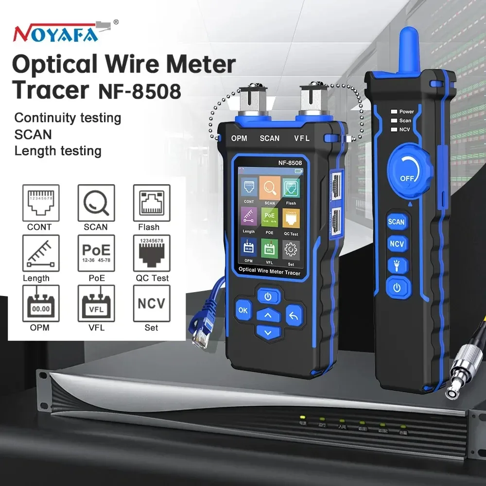 Noyafa NF-8508 Netzwerkkabeltester Optischer Leistungsmesser Draht PoE Lan Test LCD Digital Line Finder Draht Tracer Netzwerkwerkzeuge