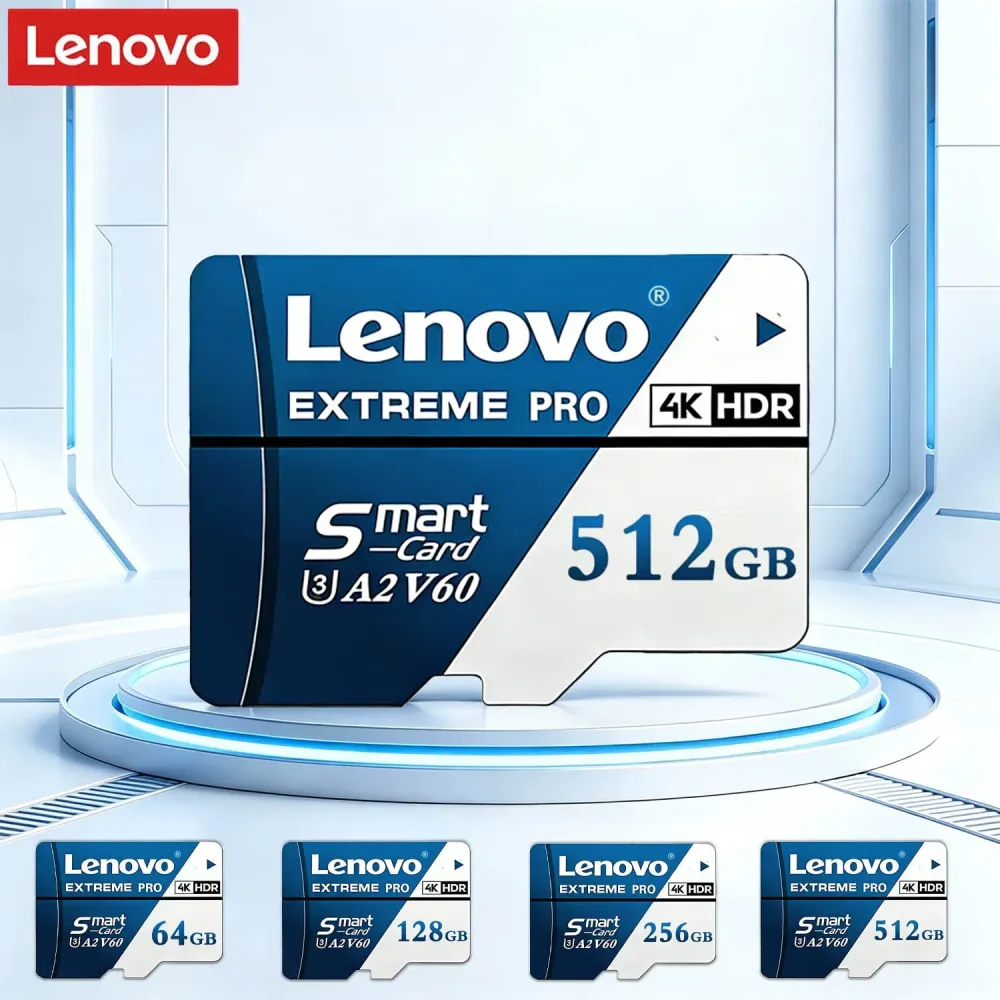 Lenovo Extreme Pro Micro SD-Karte Hochgeschwindigkeits-Übertragung Speicherkarte 128GB 256GB 512GB U3 V60 TF Flash-Karte für Kamera Drohne