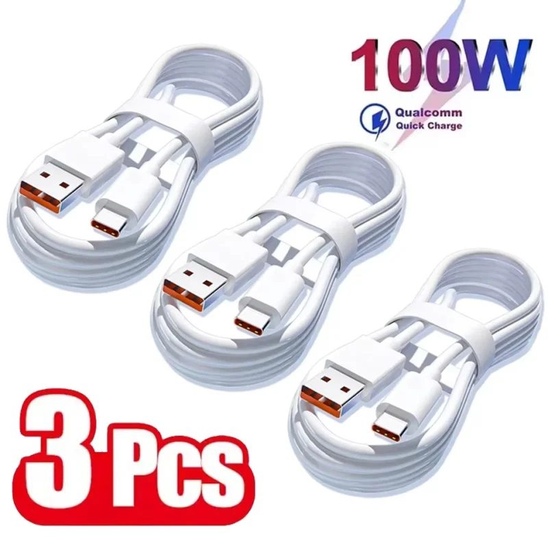3PCS 6A 100W Typ C Super Schnelle Ladekabel Datenkabel Für Samsung Huawei Xiaomi Redmi Schnell Charing USB C Kabel